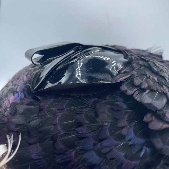 🎩 Vintage Christian Dior Feathered Hat – Paris-New York Label - Picture 8 of 12